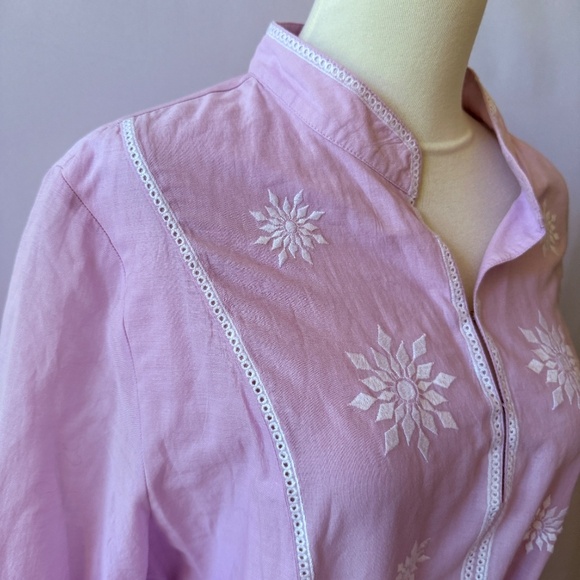 SOLD NICOBLU JACARANDA MAXI DRESS TIERED EMBROIDERED PRAIRIECORE COTTAGECORE L - Picture 6 of 12